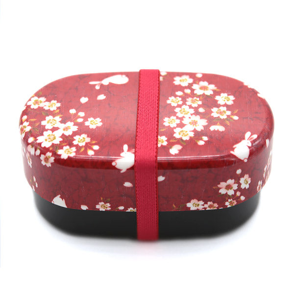 Bento Box Usagi & Sakura Rouge, 830ml - Made in Japan | Moshi Moshi 