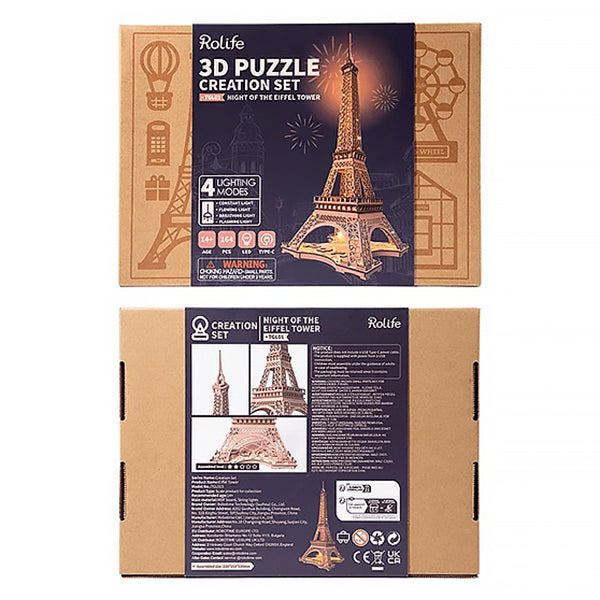 Rolife Night Of The Eiffel Towel - 3D Wooden Puzzle | Moshi Moshi
