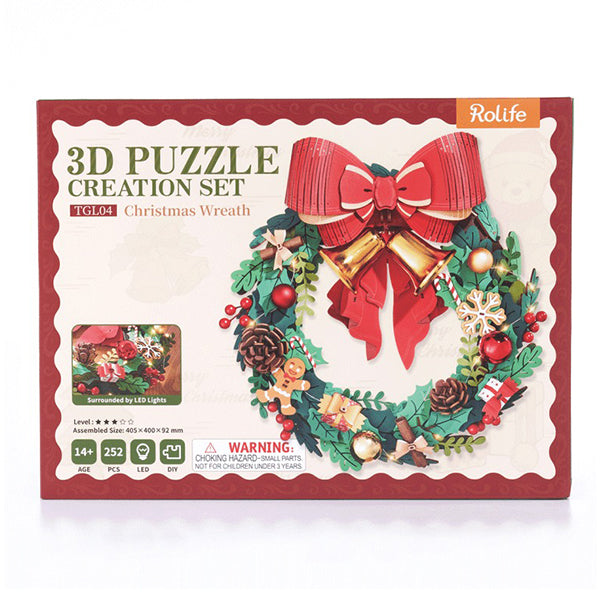 Rolife Christmas Wreath - 3D Wooden Puzzle | Moshi Moshi Paris