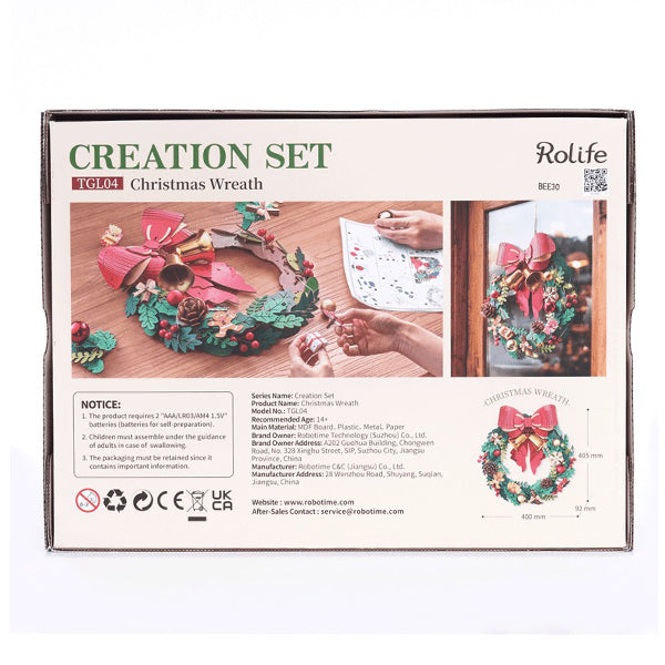 Rolife Christmas Wreath - 3D Wooden Puzzle | Moshi Moshi Paris