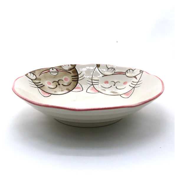 Assiette creuse 19 cm chat joueur en porcelaine motif chat