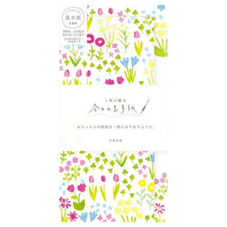 Papier Lettre & Enveloppe Washi - Jardin Fleuri | Moshi Moshi Paris