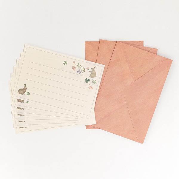 Mini Papier Lettre Enveloppe Japonais - Michikusa Lapin | Moshi Moshi