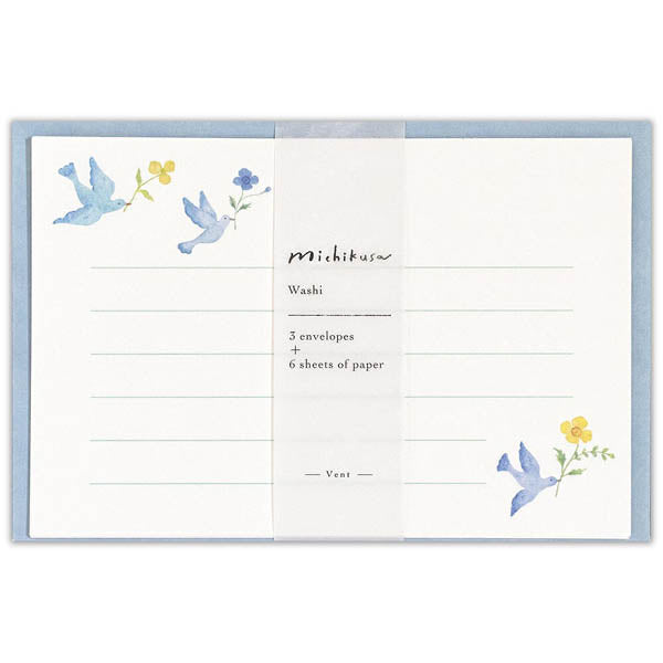 Mini Papier Lettre Enveloppe Japonaise - Michikusa Birds | Moshi Moshi