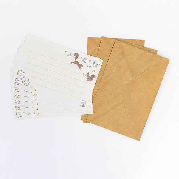 Papier Lettre Enveloppe Japonais - Ecureuil | Moshi Moshi Paris