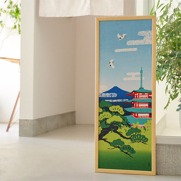 Tenugui Summer Five Story Pagoda Fuji - Japan | Moshi Moshi Paris