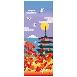 Tenugui Autumn Five Story Pagoda Fuji - Japan | Moshi Moshi Paris