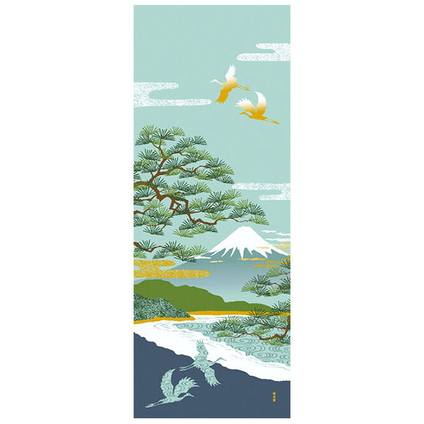 Tenugui Grue & Pin - Décoration Japonaise | Moshi Moshi Paris