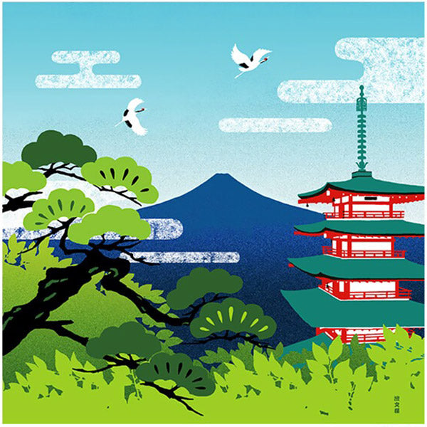Furoshiki Summer Five Story Pagoda - Mont Fuji | Moshi Moshi Paris