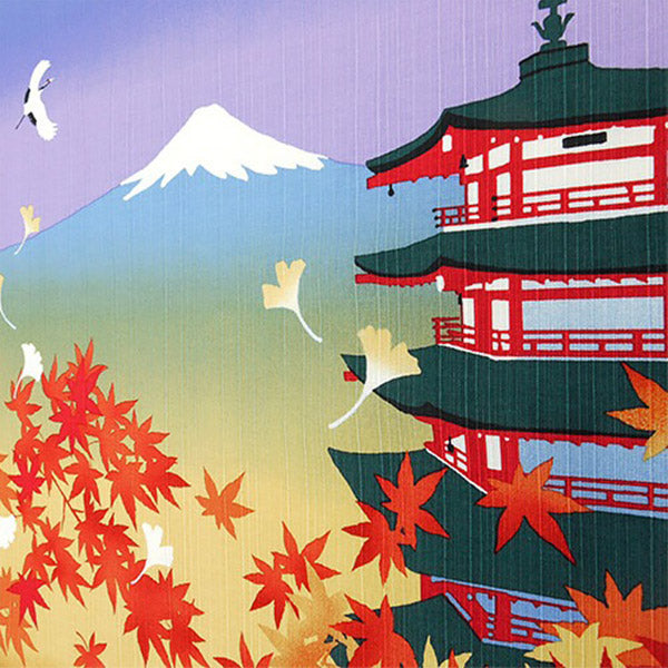 Furoshiki Japon - Autumn Five Story Pagoda Fuji | Moshi Moshi Paris