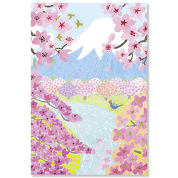 Carte Postale Spring Fuji - Papeterie Japonaise Kawaii | Moshi Moshi