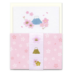 Papier Lettre & Enveloppe Japonais - Sakura Mont Fuji | Moshi Moshi 