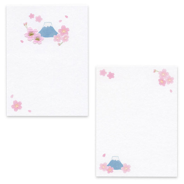 Papier Lettre & Enveloppe Japonais - Sakura Mont Fuji | Moshi Moshi 