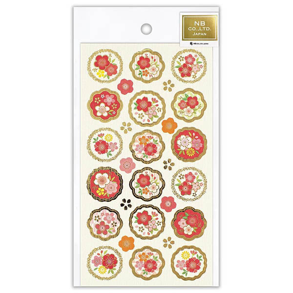 Stickers Seal Kimono - Sakura & Plum | Moshi Moshi Paris Japan