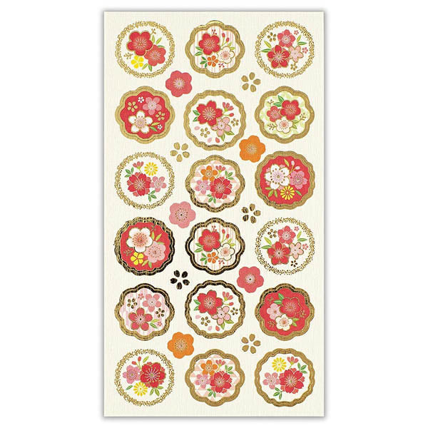 Stickers Seal Kimono - Sakura & Plum | Moshi Moshi Paris Japan