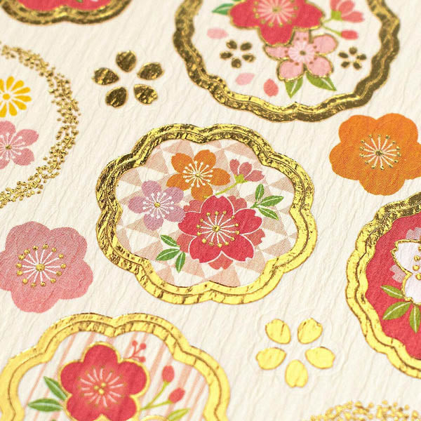 Stickers Seal Kimono - Sakura & Plum | Moshi Moshi Paris Japan