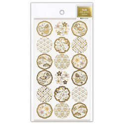 Stickers Kimono Brocade - Feuille D'Or | Moshi Moshi Paris Japan