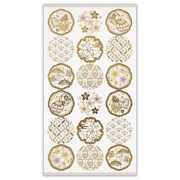 Stickers Kimono Brocade - Feuille D'Or | Moshi Moshi Paris Japan