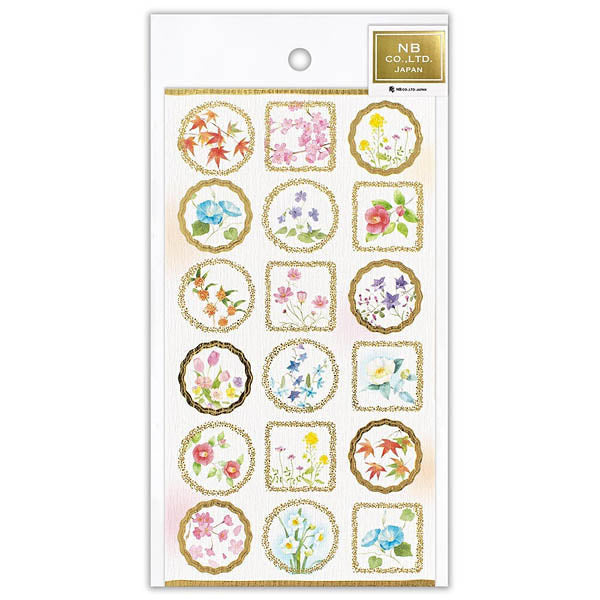 Stickers Seal Kimono - Four Seasons Flower | Moshi Moshi Paris Japan
