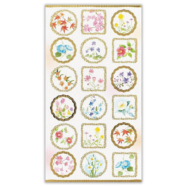 Stickers Seal Kimono - Four Seasons Flower | Moshi Moshi Paris Japan