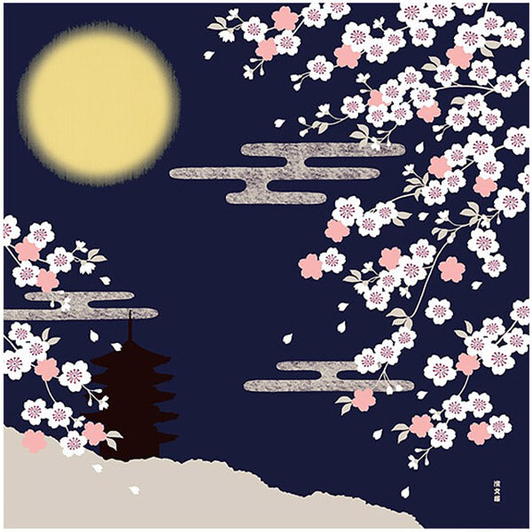 Furoshiki Sakura Moon - Déco Japonaise | Moshi Moshi Paris