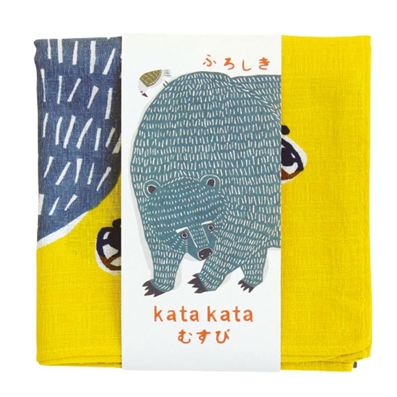 Furoshiki, tissu emballage cadeau, Kata Kata Ours Jaune | Moshi Moshi