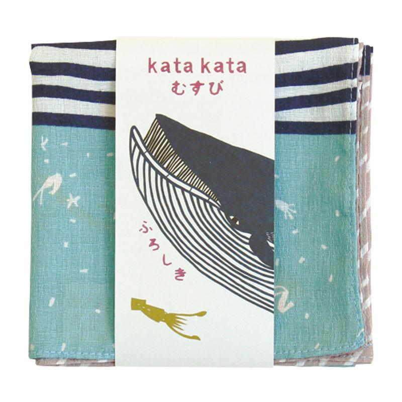 Furoshiki, tissu emballage cadeau, Kata Kata Baleine Bleue | Moshi Moshi