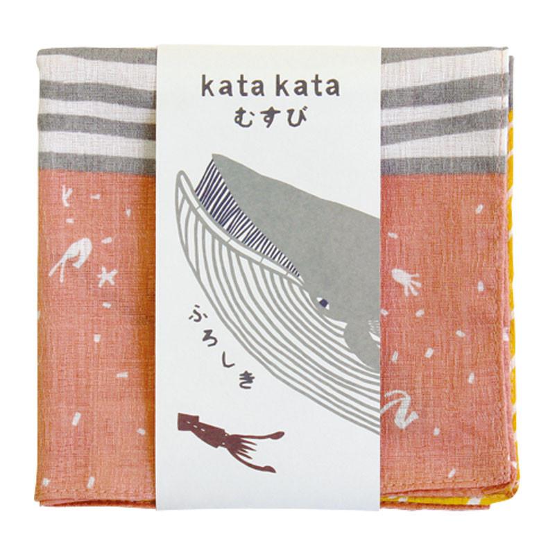 Furoshiki, tissu emballage cadeau, Kata Kata Baleine Rose | Moshi Moshi