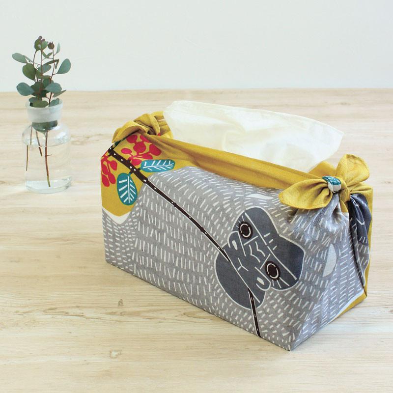 Furoshiki, tissu emballage cadeau, Kata Kata Gorille jaune | Moshi Moshi