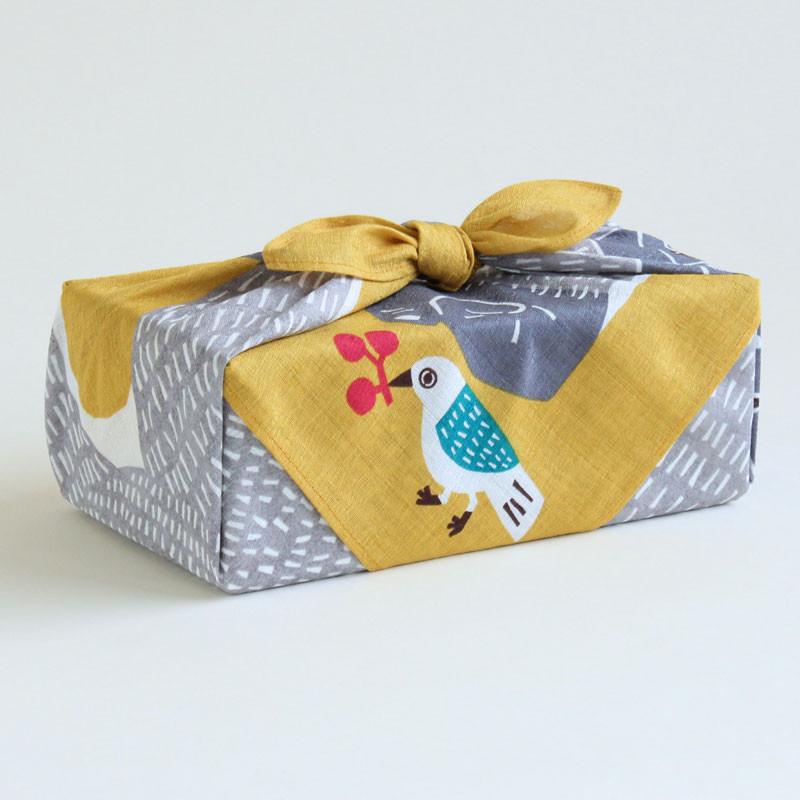Furoshiki, tissu emballage cadeau, Kata Kata Gorille jaune | Moshi Moshi
