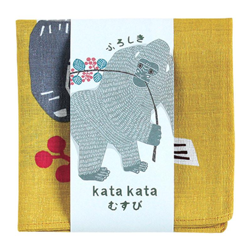 Furoshiki, tissu emballage cadeau, Kata Kata Gorille jaune | Moshi Moshi