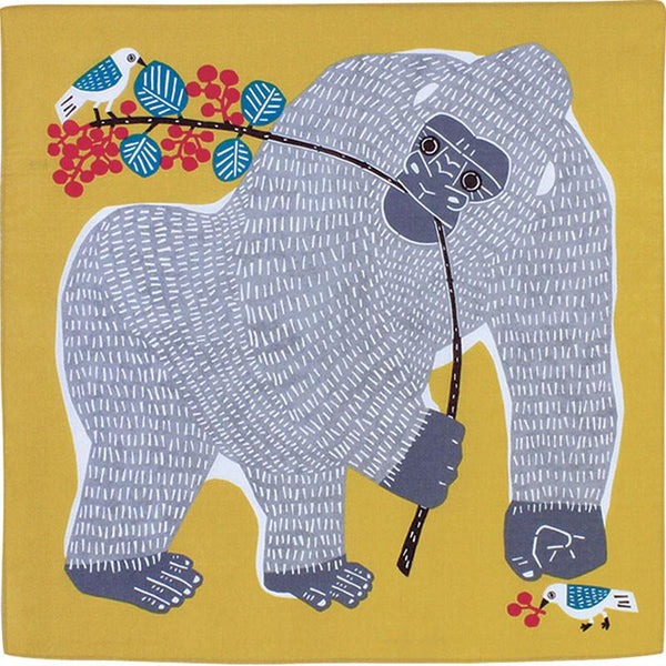 Furoshiki, tissu emballage cadeau, Kata Kata Gorille jaune | Moshi Moshi