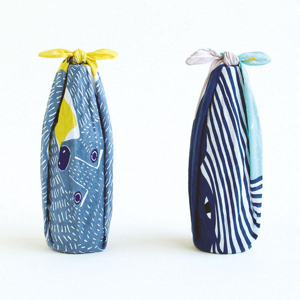Furoshiki, tissu emballage cadeau, Kata Kata Baleine Bleue | Moshi Moshi