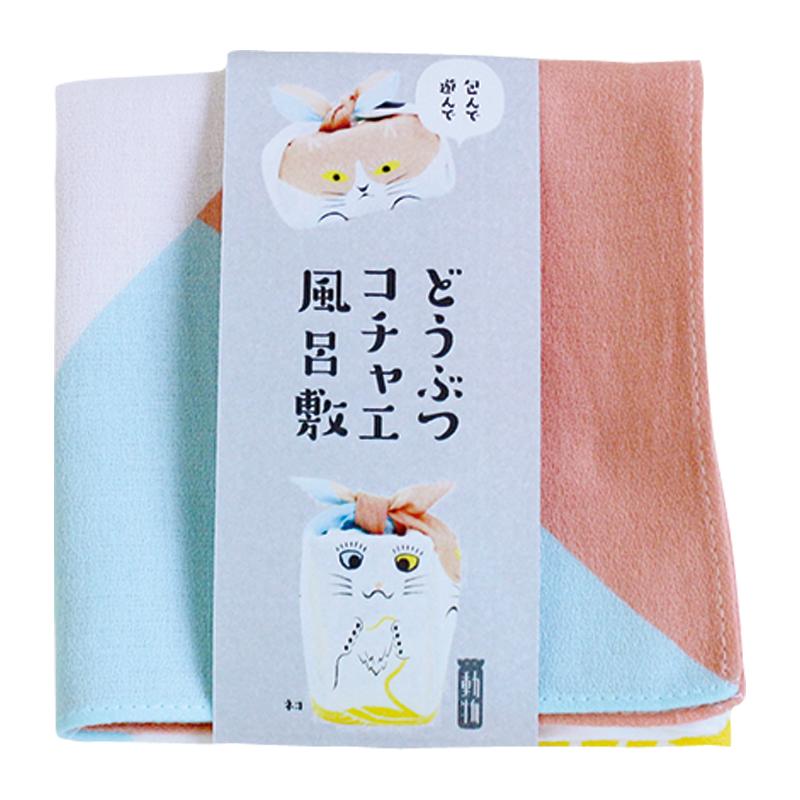 Furoshiki Cochae, tissu emballage - Chat Rose | Moshi Moshi Paris