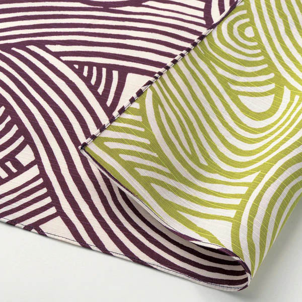 Furoshiki Reversible SAC - Vague Mauve & Vert | Moshi Moshi Paris