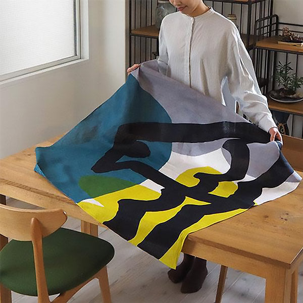 Furoshiki Lin Masaru Suzuki - Canari Gris & Vert | Moshi Moshi Paris