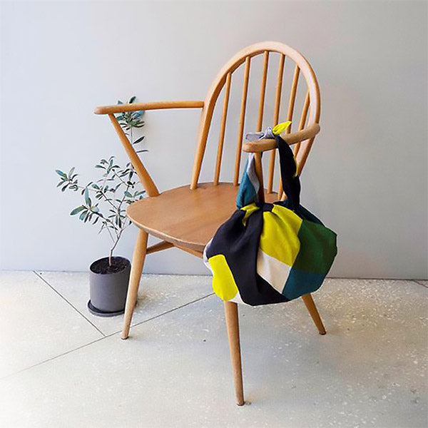 Furoshiki Lin Masaru Suzuki - Canari Gris & Vert | Moshi Moshi Paris