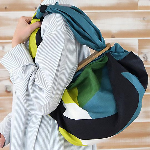 Furoshiki Lin Masaru Suzuki - Canari Gris & Vert | Moshi Moshi Paris