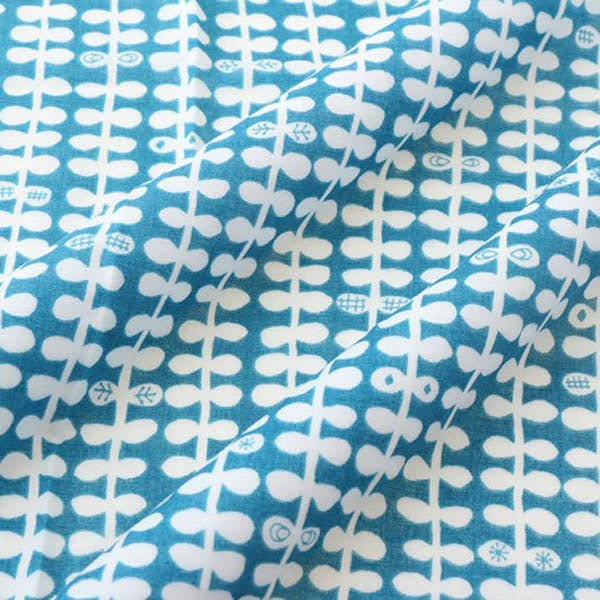 Tissu Japonais Nina - Bleu | Moshi Moshi Concept Store Paris