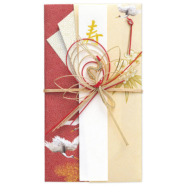 Enveloppe d'Etrennes Grues - Rouge | Moshi Moshi Paris Japan