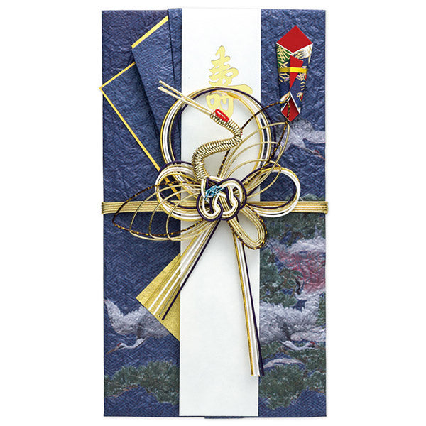 Enveloppe d'Etrennes Grues - Navy | Moshi Moshi Paris Japan