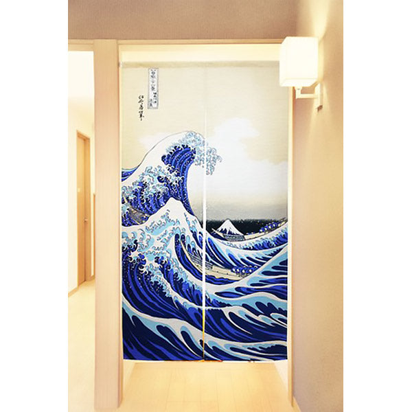 Noren Japonais Hokusai - La Vague | Moshi Moshi Paris