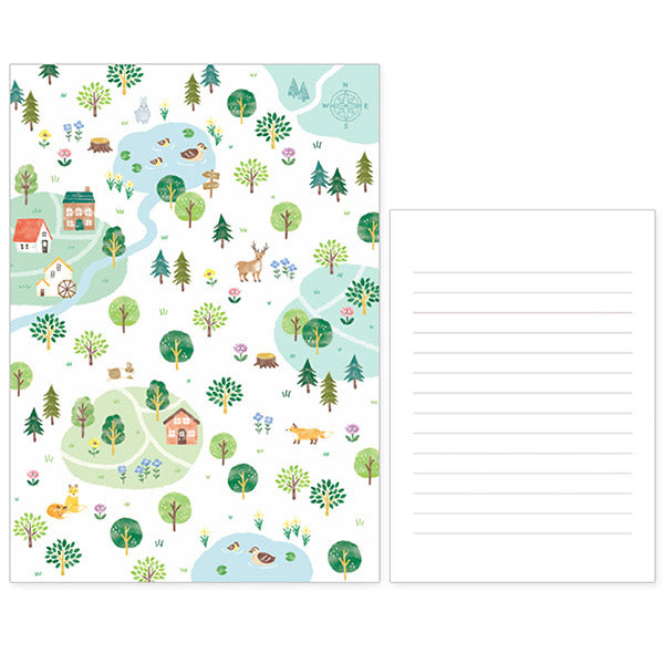 Papier Lettre & Enveloppe Komorebi Forest - Kawaii | Moshi Moshi Paris