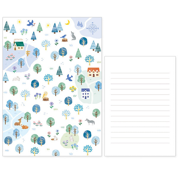 Papier Lettre & Enveloppe Forest - Papeterie Japonaise | Moshi Moshi