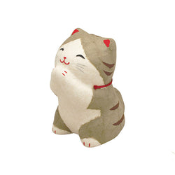 Chat Maneki neko Gris - Papier mâché | Moshi Moshi