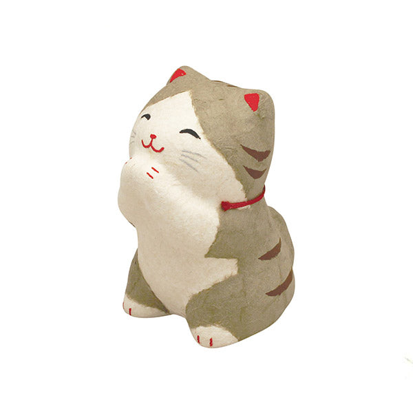 Chat Maneki neko Gris - Papier mâché | Moshi Moshi