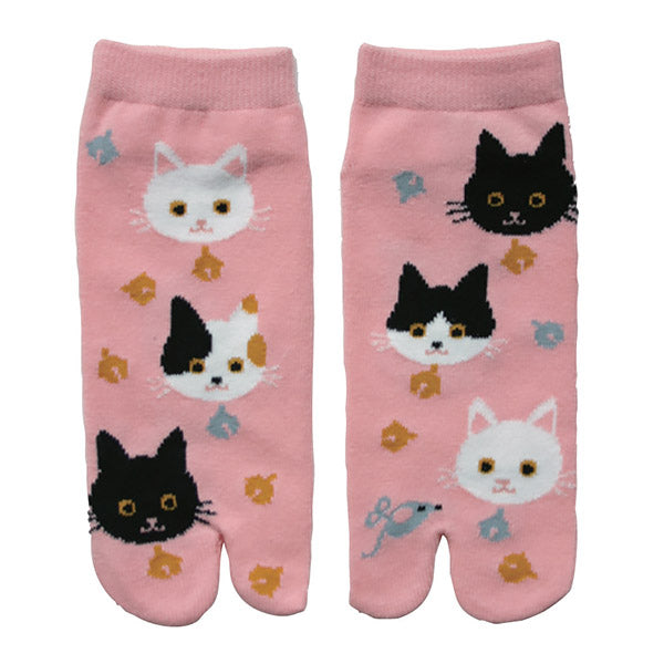 Chaussette Tabi - Chat Rose | Moshi Moshi Boutique Paris