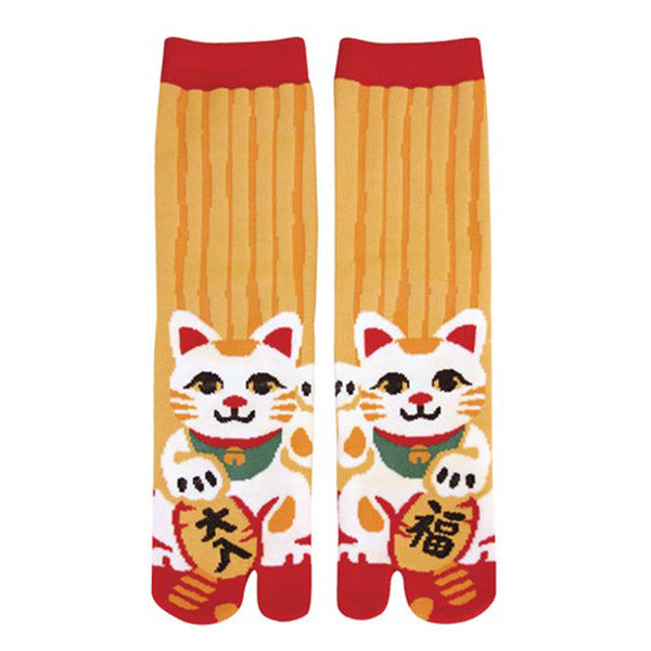 Chaussette Tabi - Maneki Neko Jaune | Moshi Moshi Paris Japon