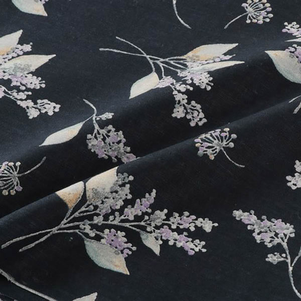 Tissu Japonais Yuki - Noir | Moshi Moshi Boutique Paris