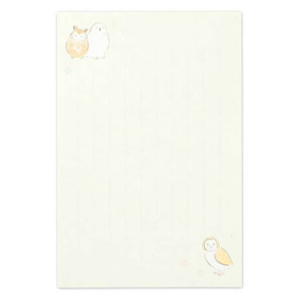 Carnet Papier Lettre Wazu - Hiboux | Moshi Moshi Papeterie Paris